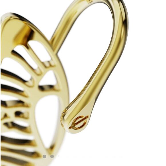 Oreylo Gentle Butterfly Adjustable Hypoallergenic Gold Rhodium Earring NEW - Picture 6 of 9